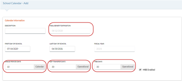 add school calendar form